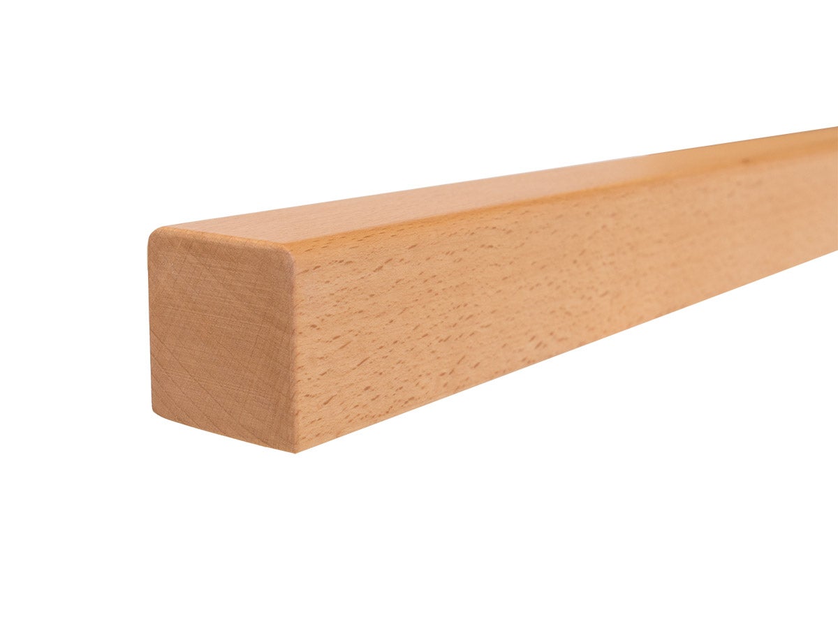 Meyer trapleuning voor trapleuningen, beukenhout – complete set, vierkant, 300 cm, met RVS leuningbeugels, houten leuning, voor binnentrappen, inclusief toebehoren