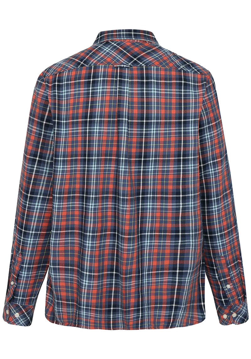 Knowledge Cotton Apparel Flanellhemd Small Checked Flannel Shirt Blue Check