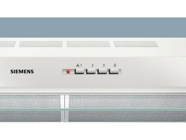 Siemens iQ100 LU63LCC20 - Hætte - standard - bredde: 60 cm - dybde: 48.2 cm - udsugning & recirculation - med intern motor - hvid