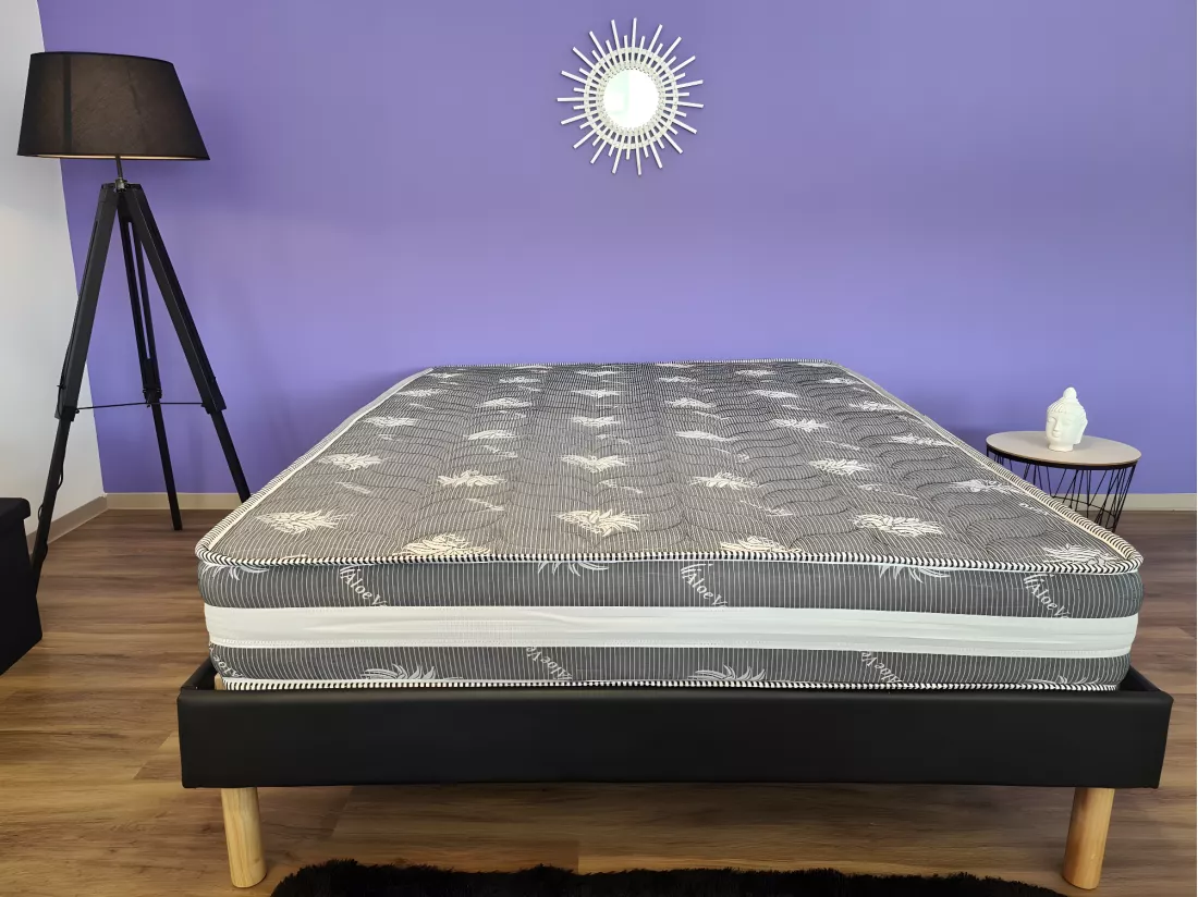 King of Dreams Matelas 90x190 x 22 cm + Oreiller Mémoire - Très Ferme - Face Hiver Laine - ame rembourrage 100 % polest