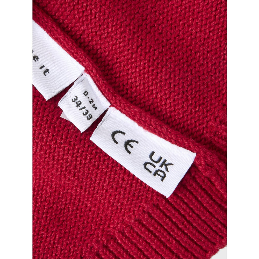 Køb Name It Jester Red Rixmasine Strik Nissehue