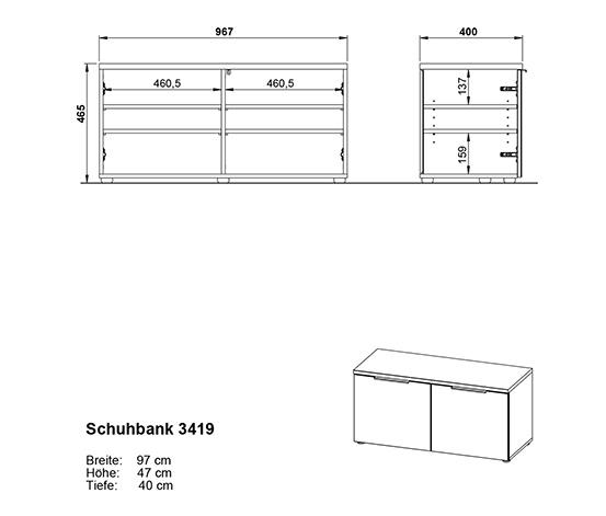 Schuhbank mit Sitzkissen »Nordlia«