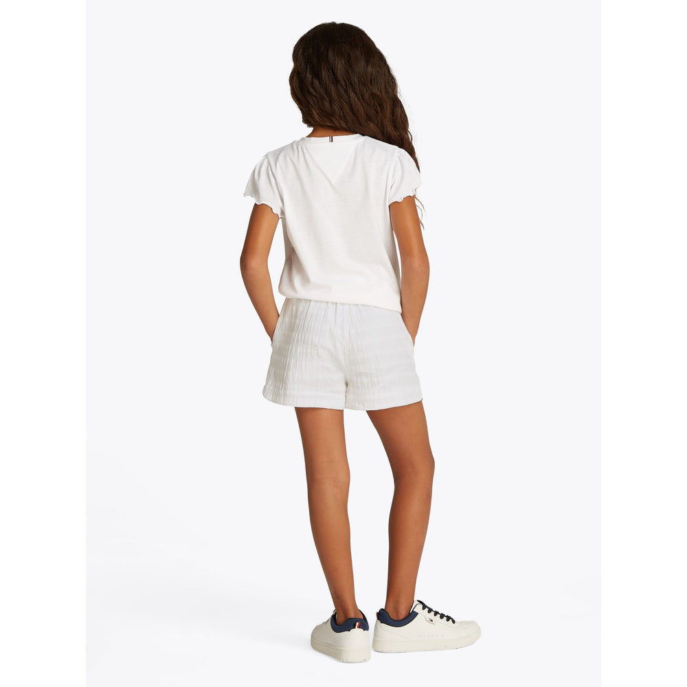 Køb Tommy Hilfiger White Textured Bomuld Shorts