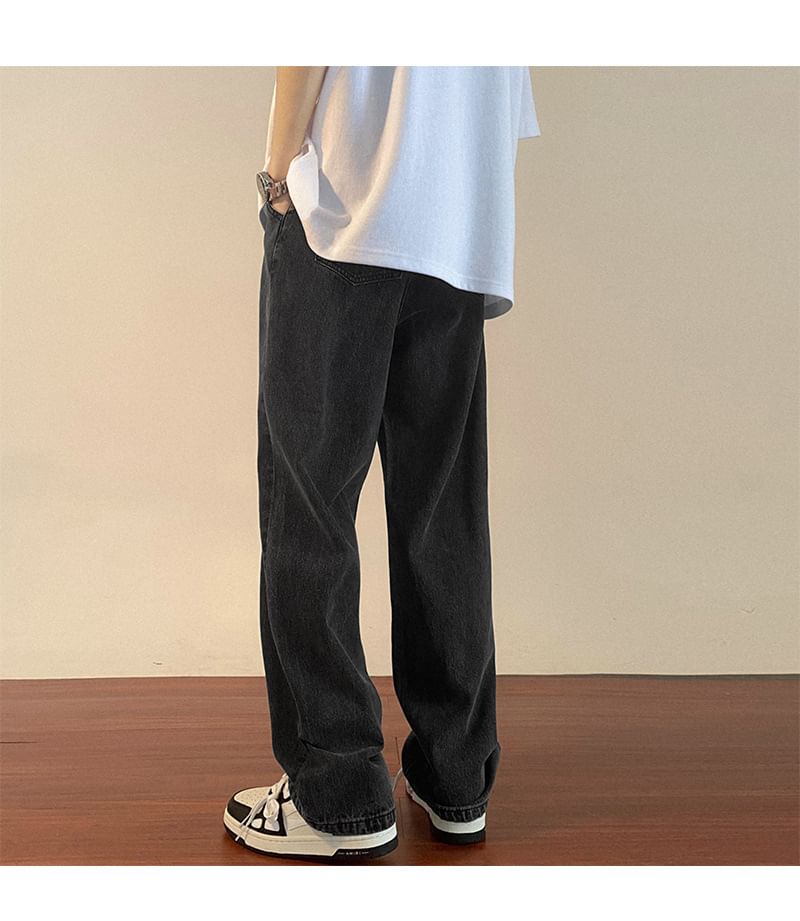 WidoWilder - Mid Rise Washed Straight Leg Jeans