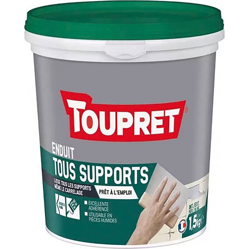 Enduit tous supports intérieur/extérieur Toupret - Seau de 1,5 kg