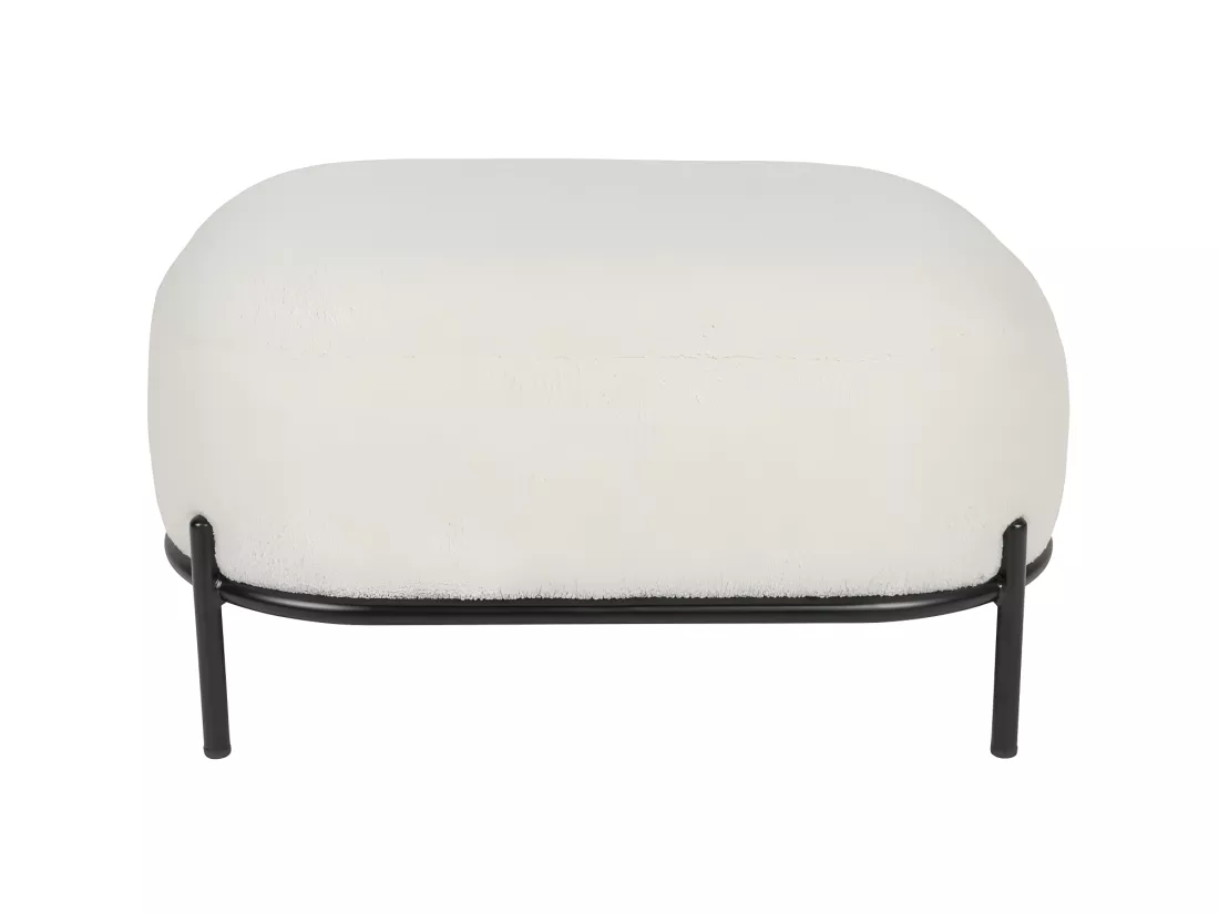 Polly - Repose-pieds en tissu bouclette : Couleur - Blanc ivoire