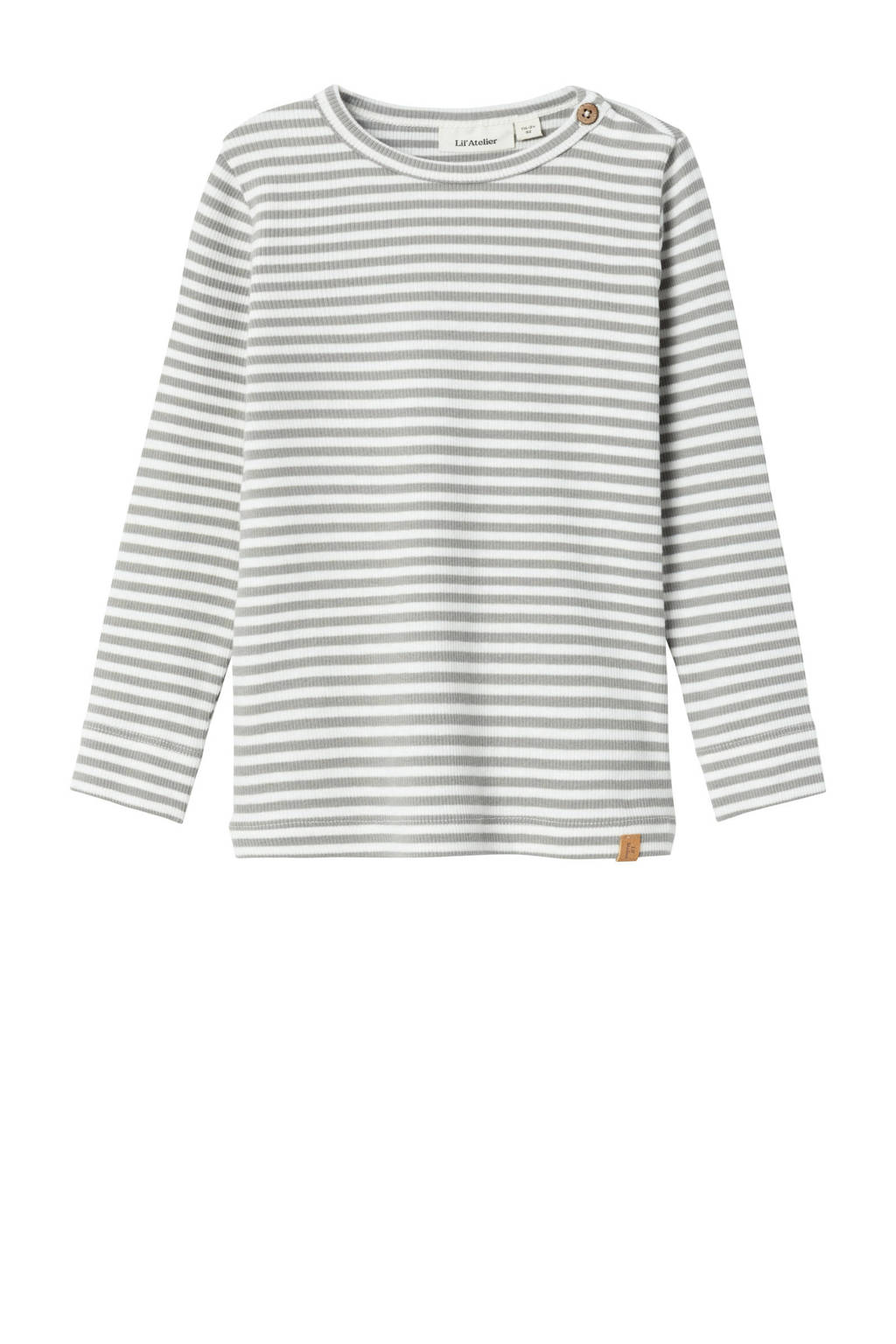 LIL' ATELIER gestreepte longsleeve NMMGAGO offwhite/taupe