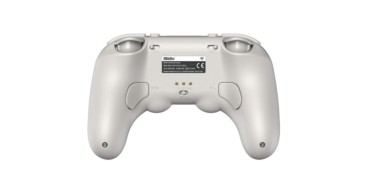 8BitDoPro 3 Bluetooth Gamepad  (Lichtgrijs/rood, Switch 1 & 2, PC, Android, 2.4 GHz / Bluetooth / USB)