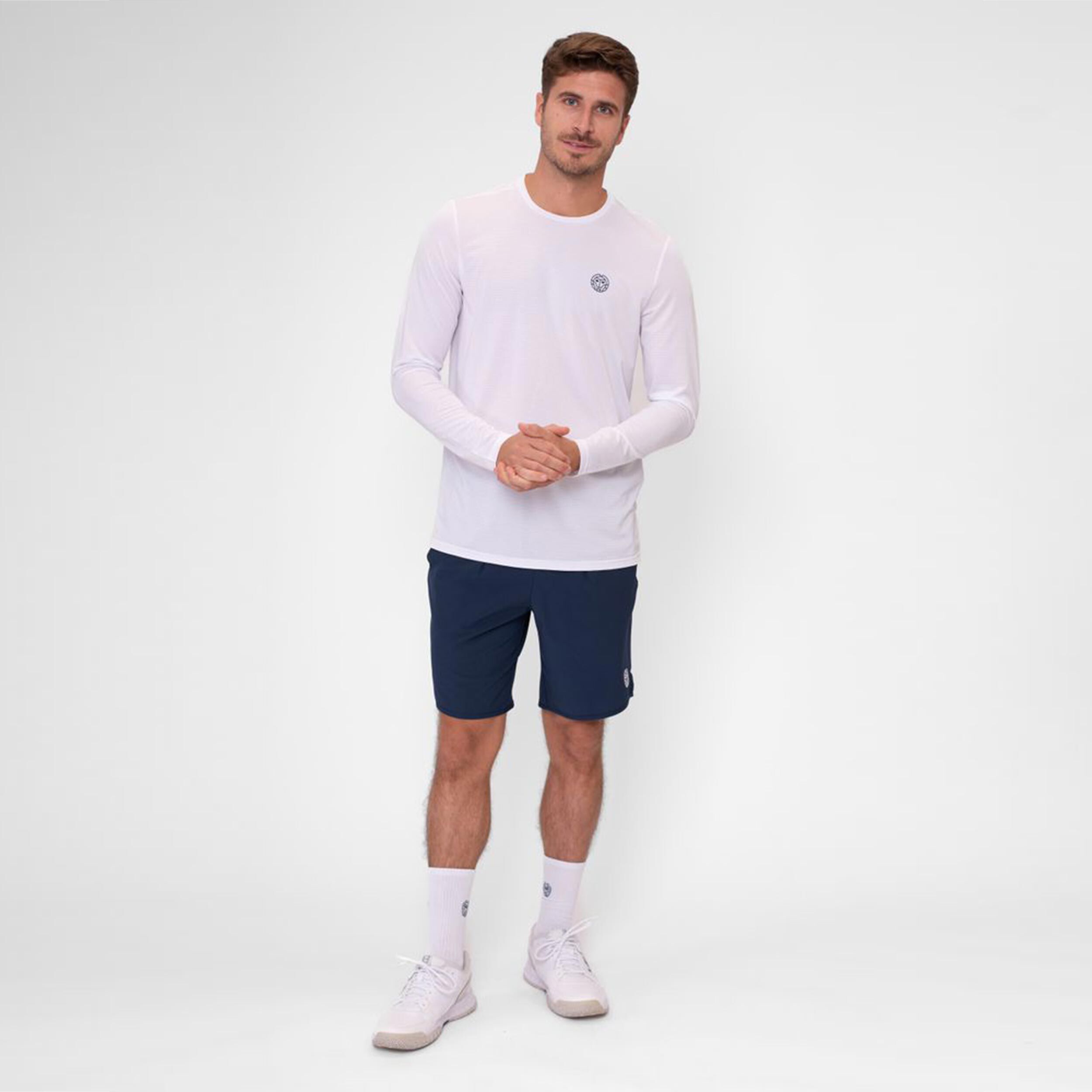 BIDI BADU Crew Roundneck Haut Manches Longues Hommes - Blanc