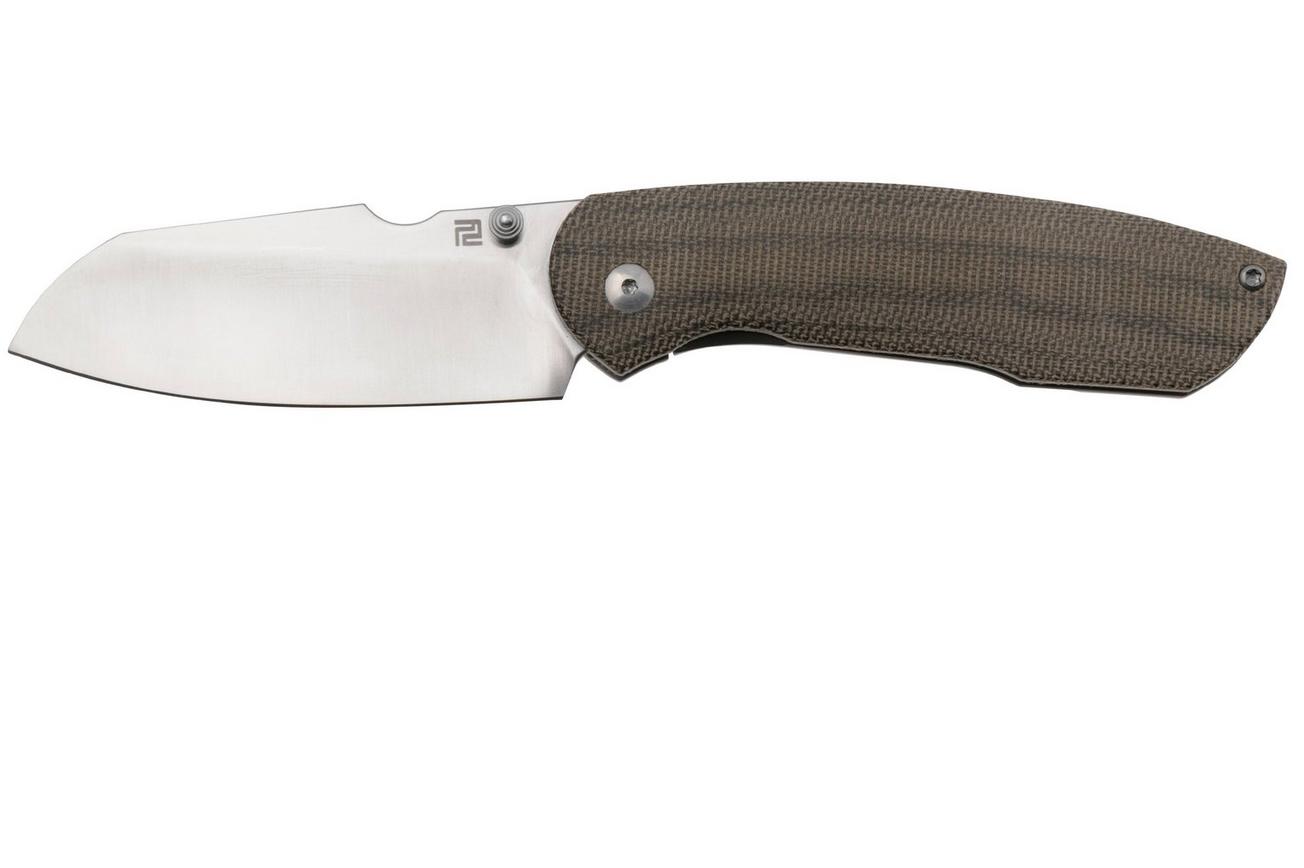 Artisan Cutlery Prime 1866G-ODG, Sand Polished S90V, OD Green Micarta/Titanium zakmes