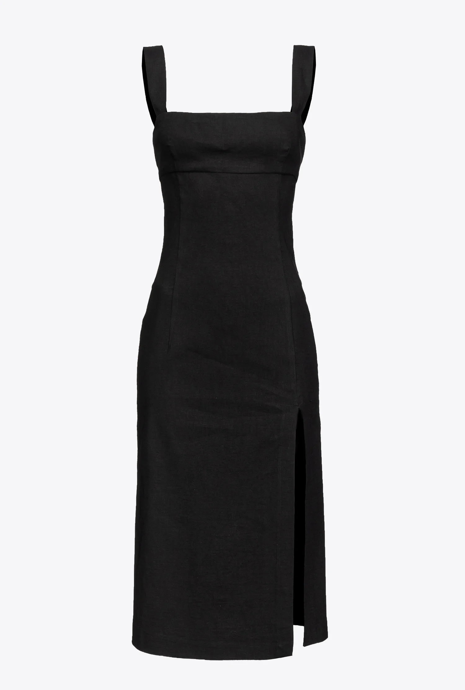 Robe mi-longue stretch | Noir