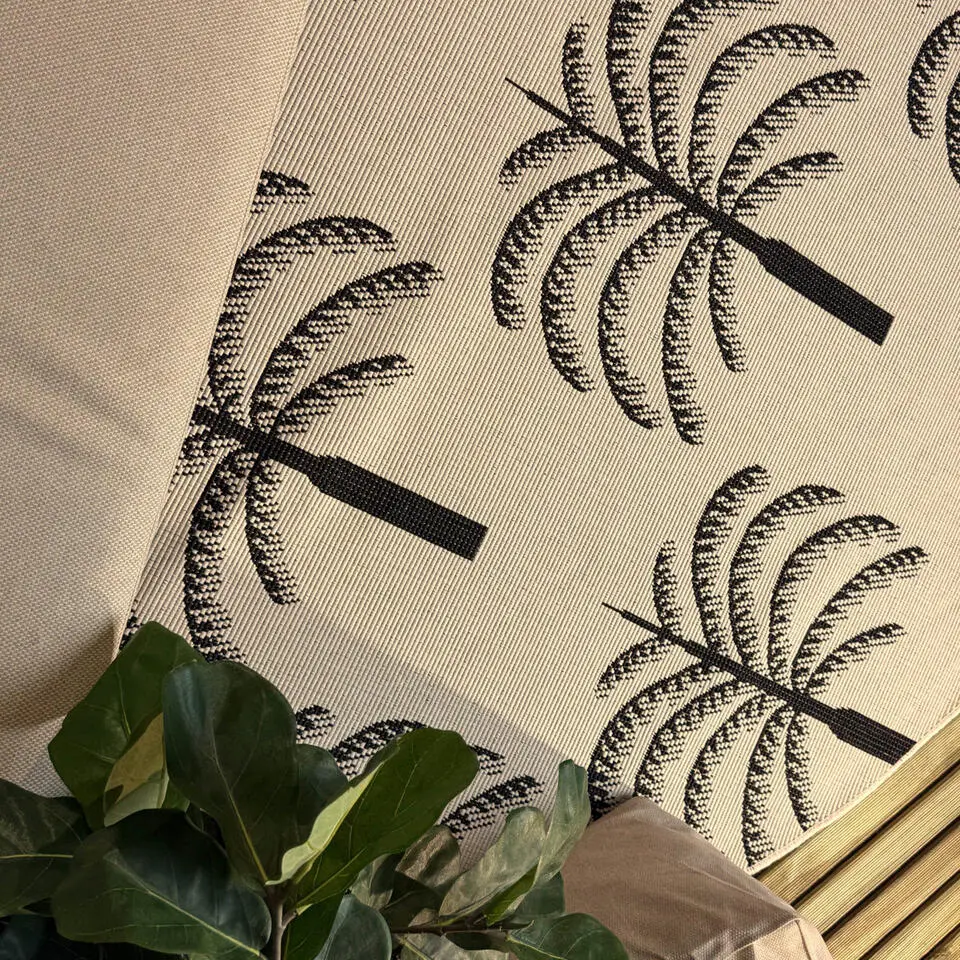 Interieur05 rond buitenkleed zwart/wit Oase - 200 x 200 cm