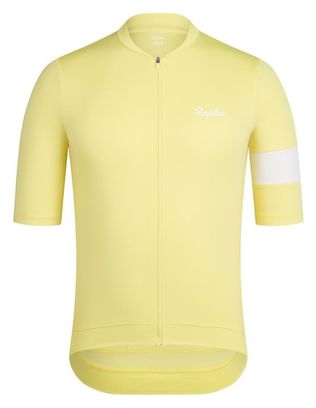 Maillot manches courtes Rapha Core Jersey Jaune/Blanc Homme
