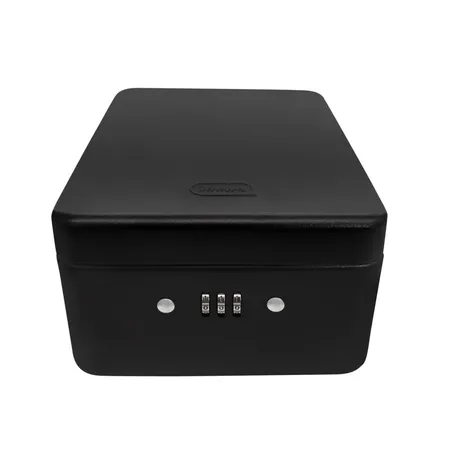 Idena Sicherheitsbox - mit Zahlenschloss, aus Metall, 20 x 15 x 6 cm, schwarz