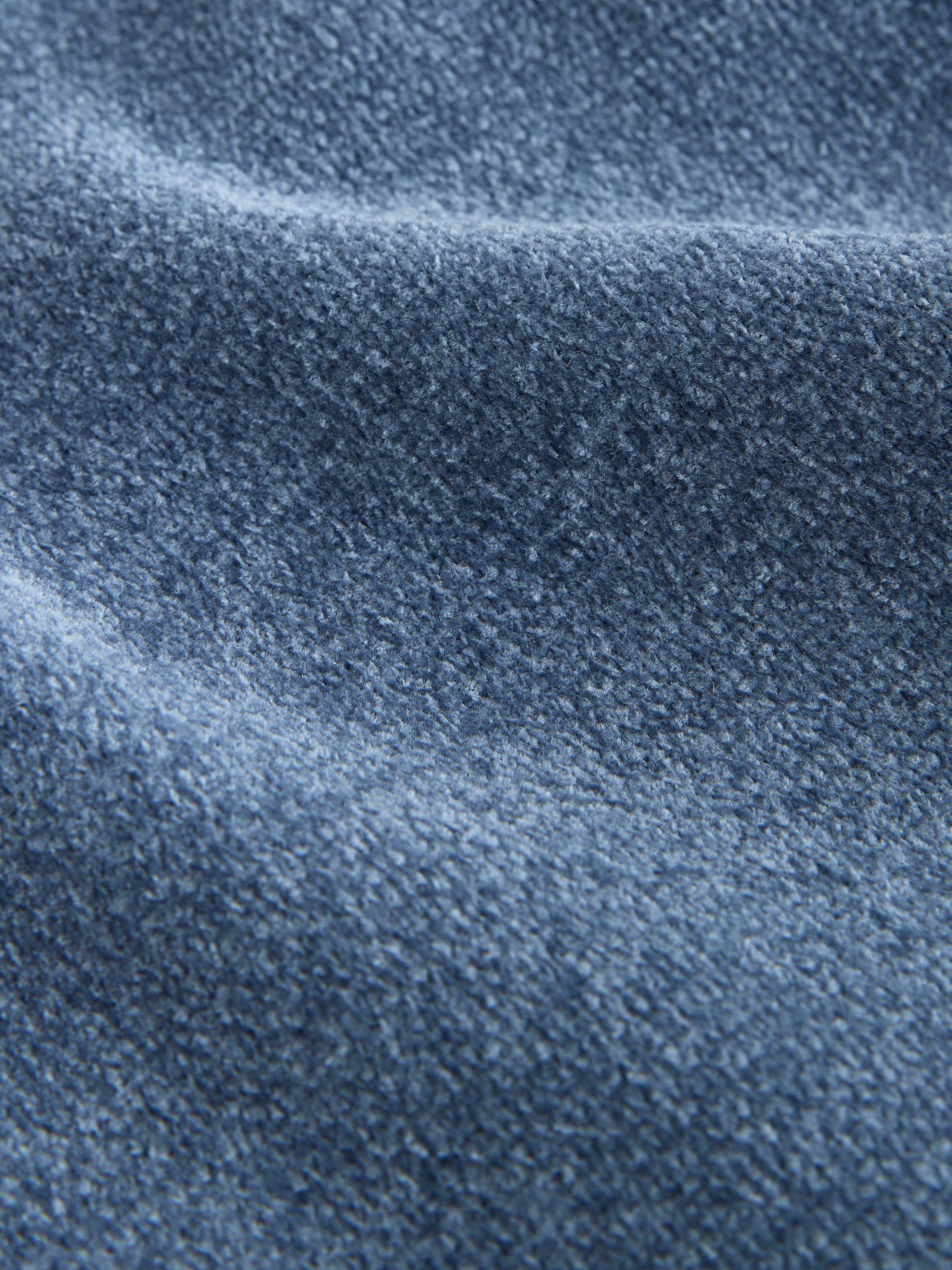 Blauw - Relaxed Fit Plain Chenille Crew Neck Jumper