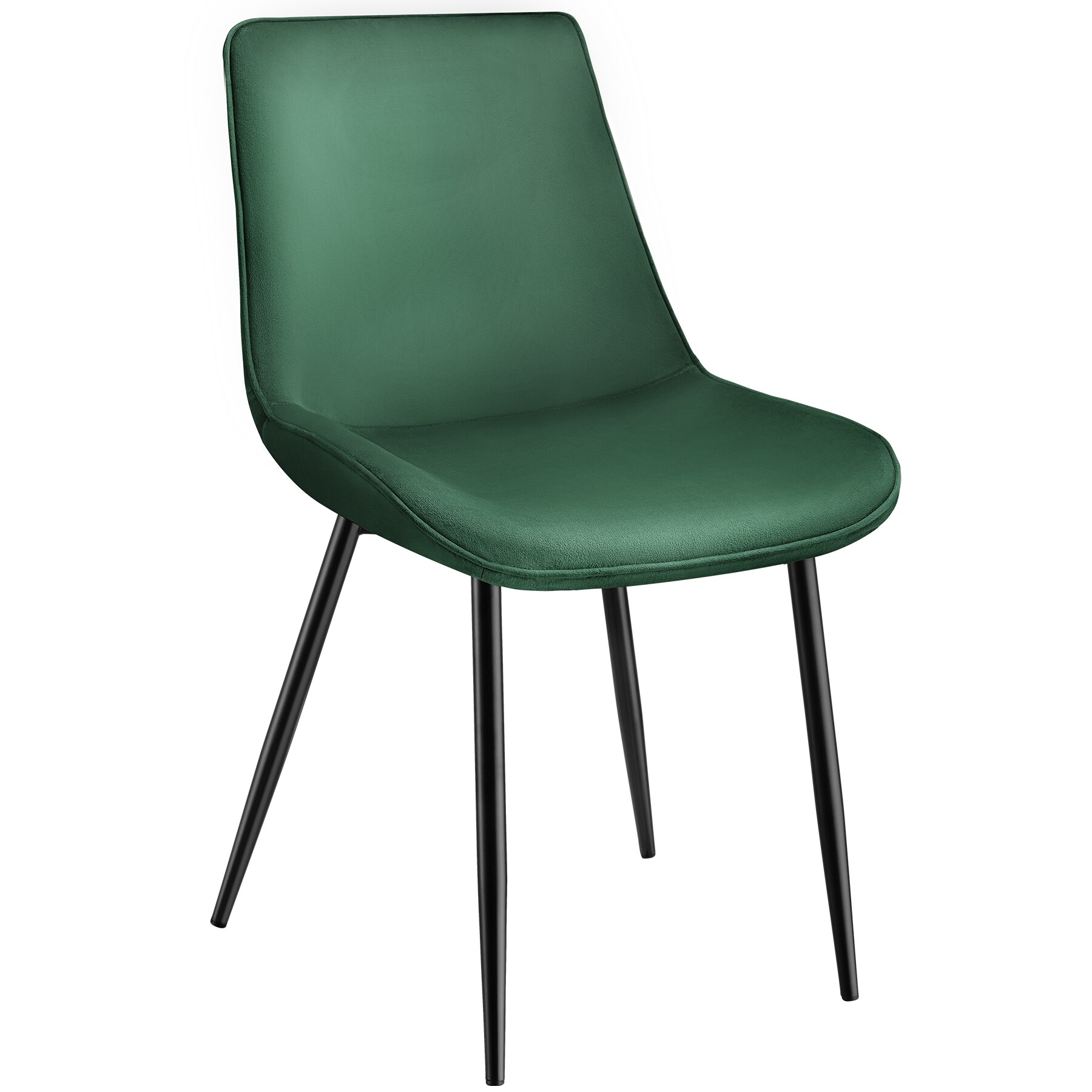 tectake® Set Stuhl, gepolstert, in Samtoptik, schwarze Stahlbeine, 48 x 59 x 82,5 cm