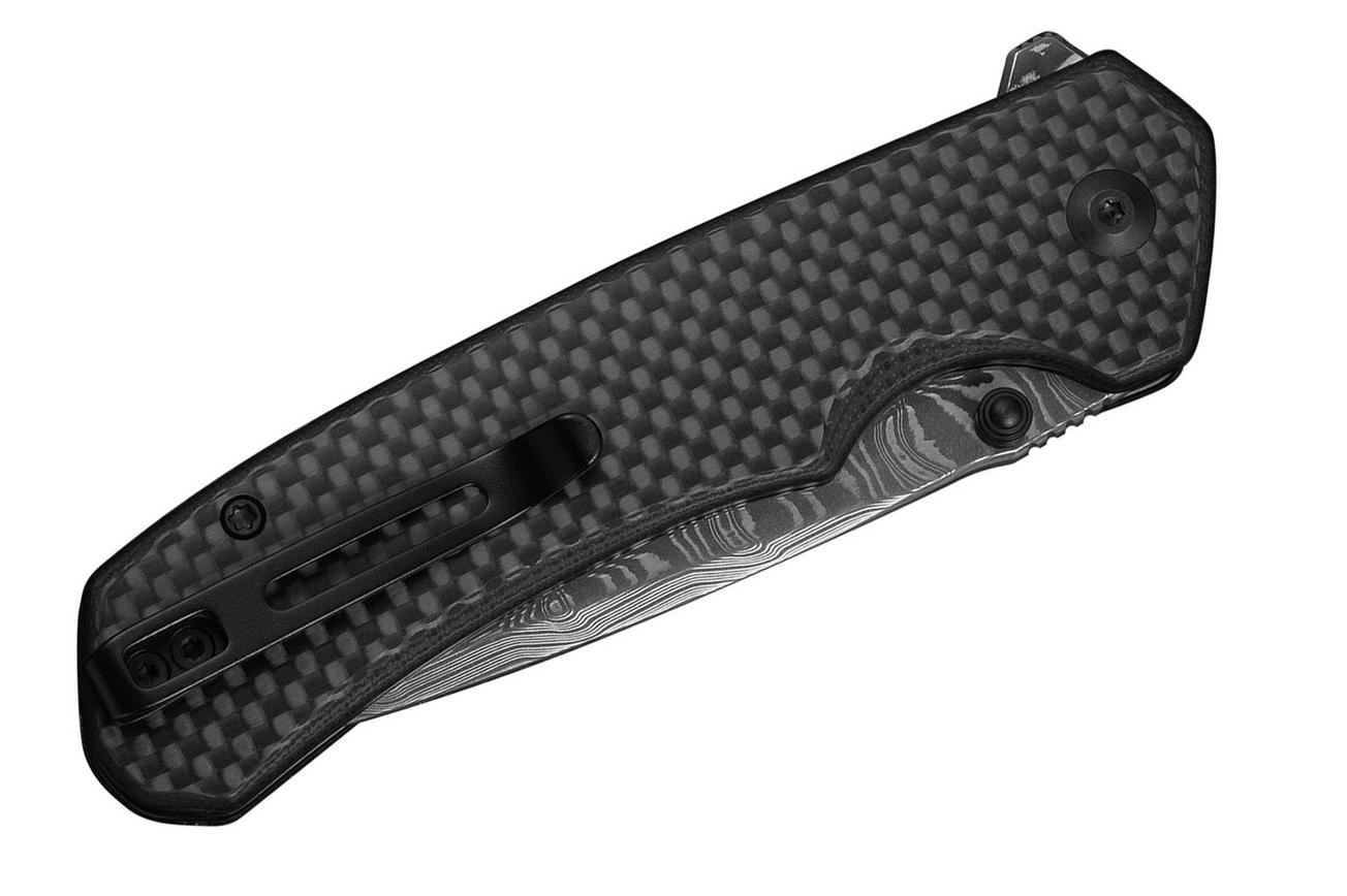 Civivi Brazen Button Lock C19059C-DS1 Damascus, G10 Carbonfiber Overlay, zakmes