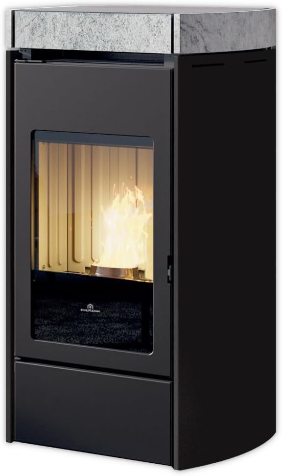 Edilkamin Pelletofen Lena Plus | Verkleidung Stahl, Topplatte Naturstein | 9,2 kW