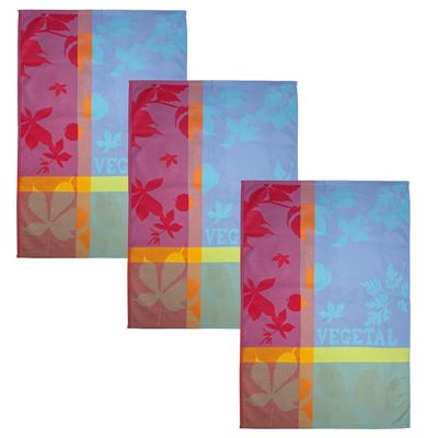 Torchons multicolores motif jacquard - Lot de 3 ou lot de 6