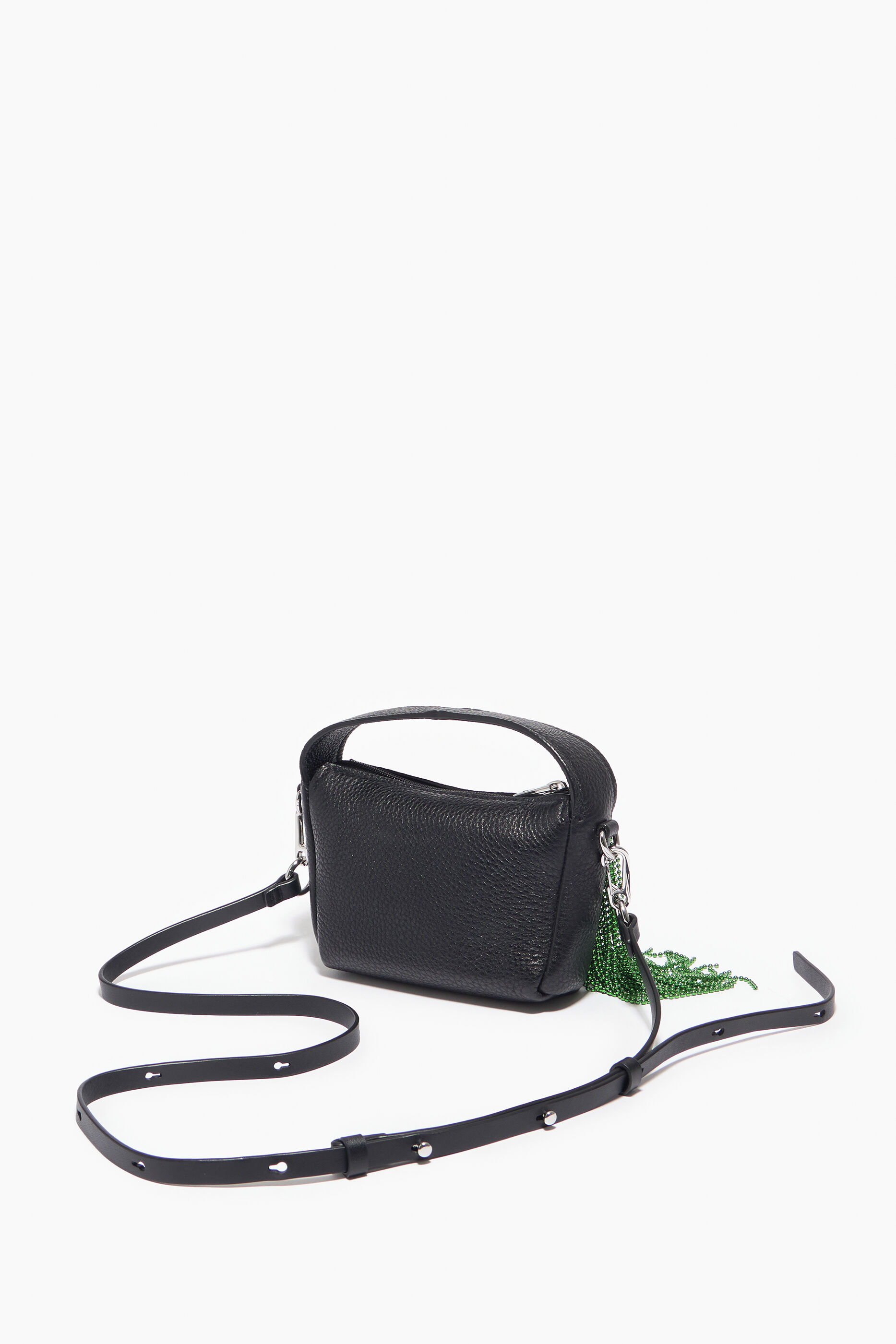 Bolsa hobo de couro preta tamanho XS