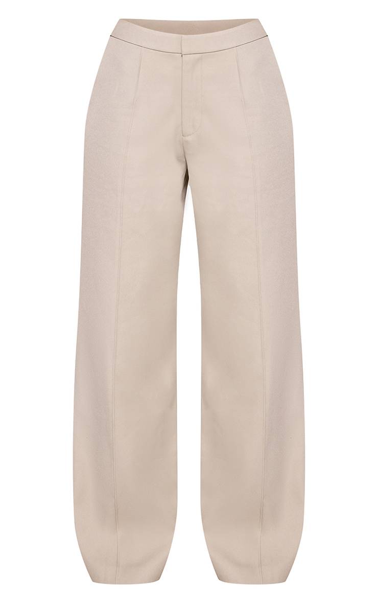 Vert Sauge Pantalon Large Taille Haute Avec Coutures Frontales En Tissu Tissé Pour Petite Taille - Ensemble Coordonné