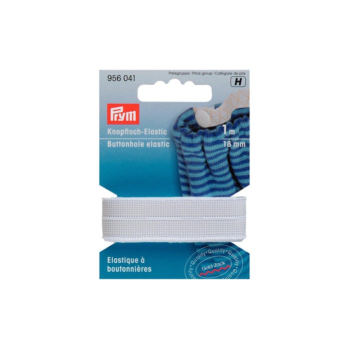 Prym-Knoopsgatenelastiek 1 m / 18 mm