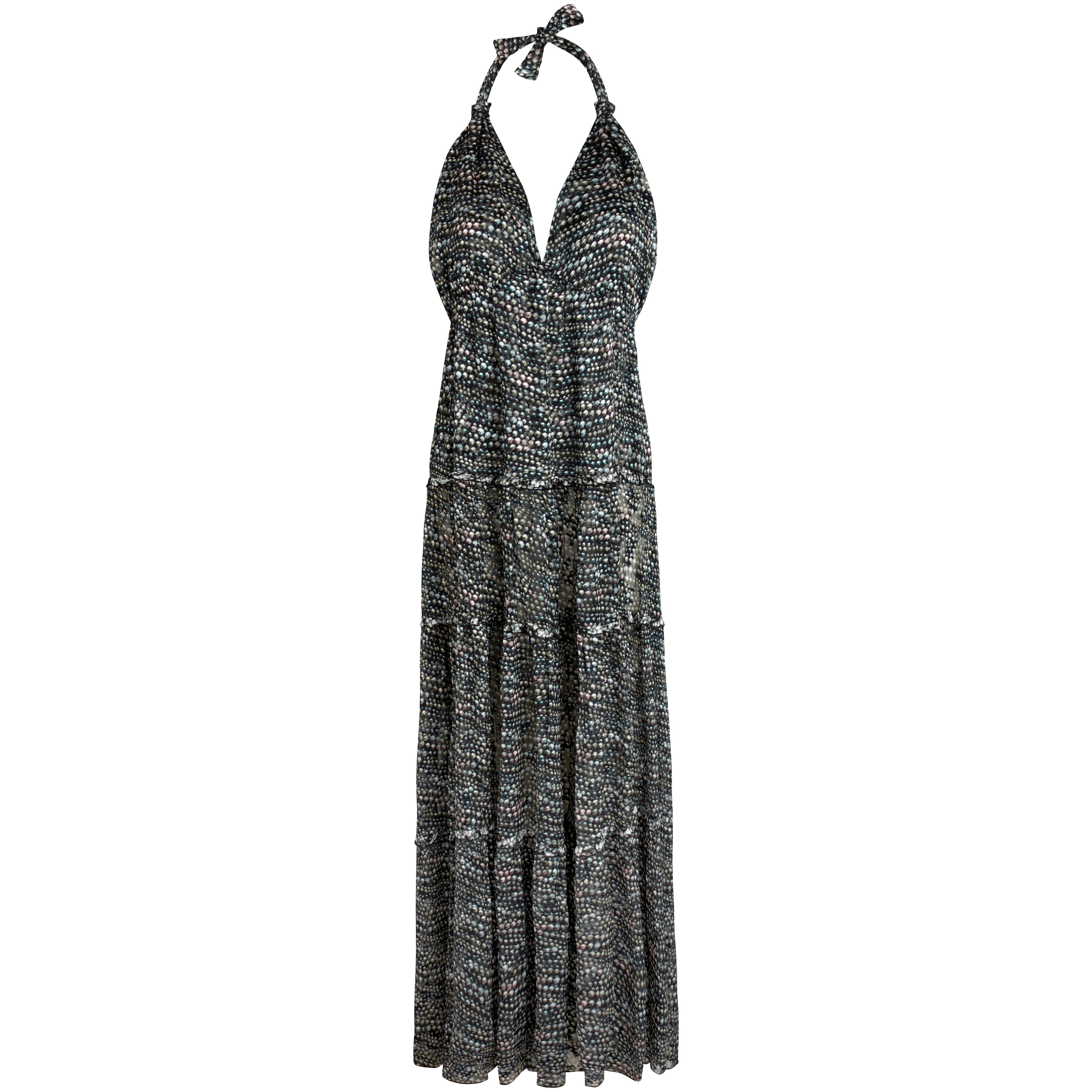 Robe Longue Dos Nu en Soie Femme Pearl