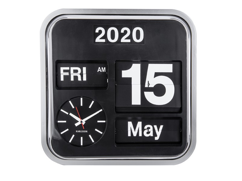 Wall Clock Big Flip KA4200 Black