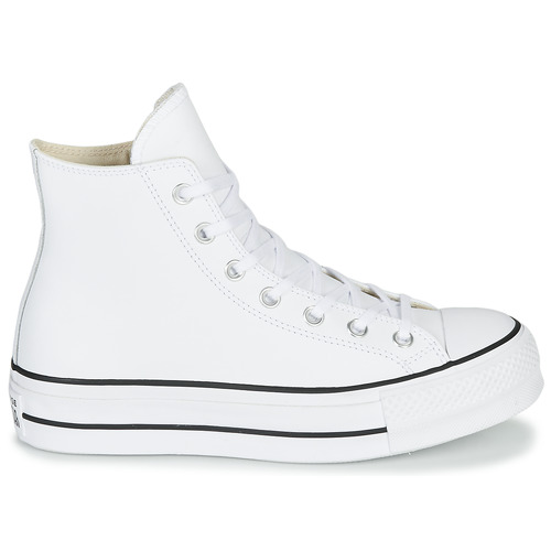Converse - CHUCK TAYLOR ALL STAR LIFT CLEAN LEATHER HI - Blanc