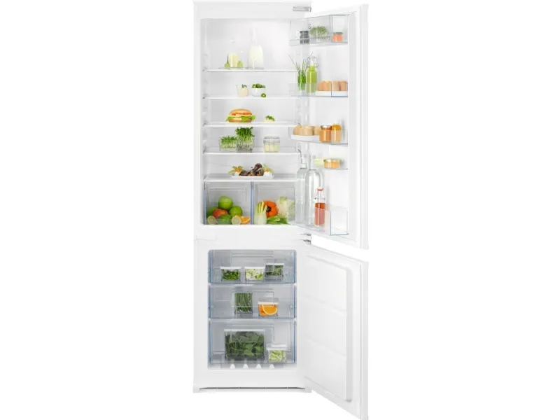 Electrolux Serie 600 ENT6NE18S - Køleskab/fryser - bund-fryser - til indbygning - niche - bredde: 56 cm - dybde: 55 cm - højde: 178 cm - 257 liter - Klasse E - hvid