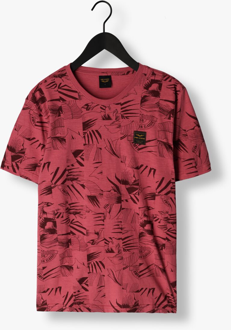 PME LEGEND roze pme legend t-shirt short sleeve r-neck slub jersey aop