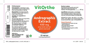 VitOrtho Andrographis Extract 400mg Capsules 60VCP
