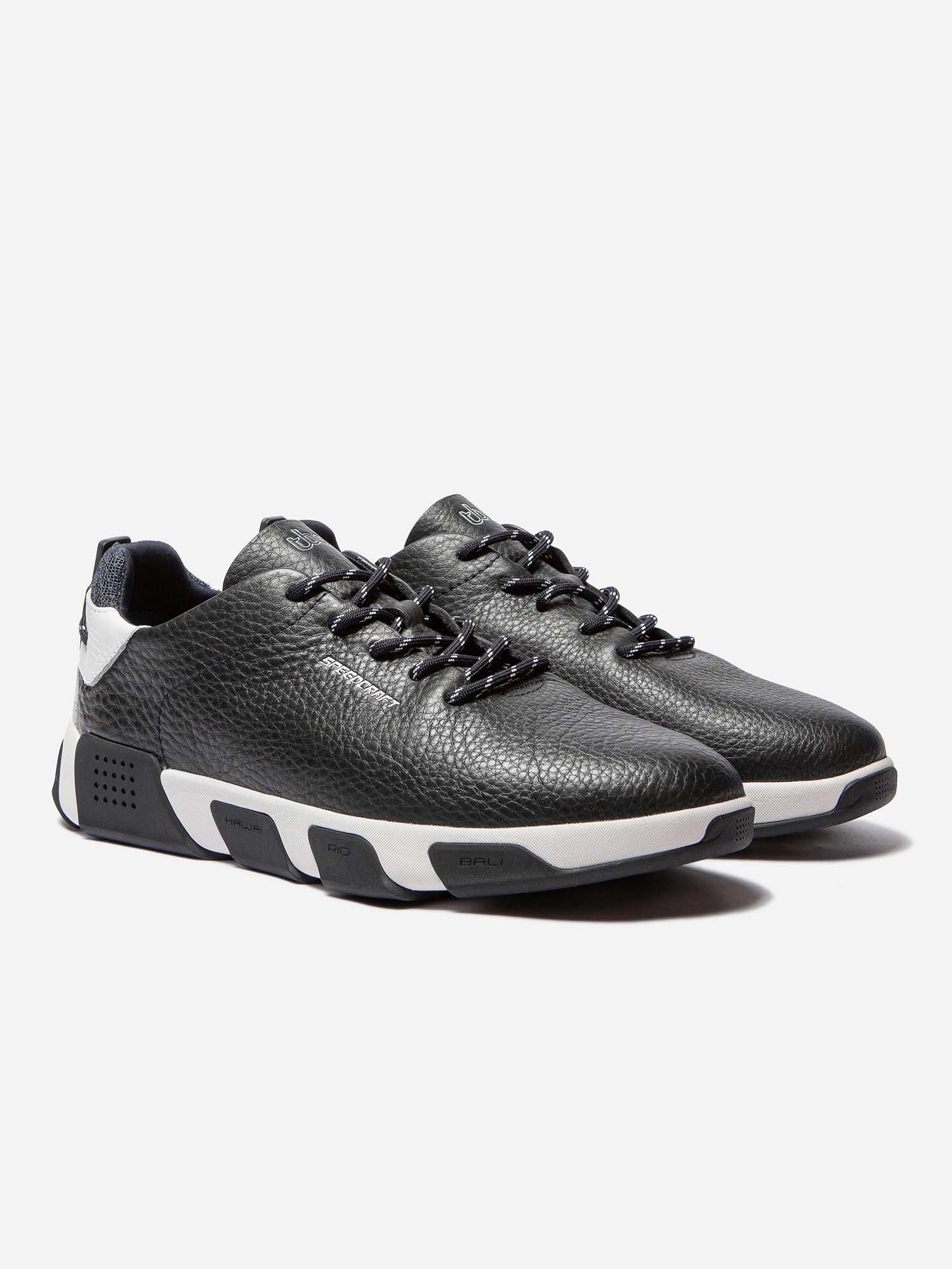 Baskets Homme Semelle Grip Cuir Marine
