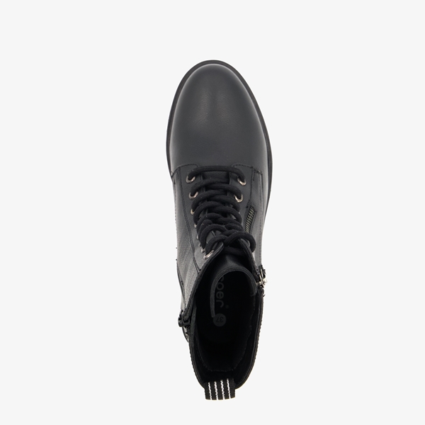 Harper leren dames veterboots zwart