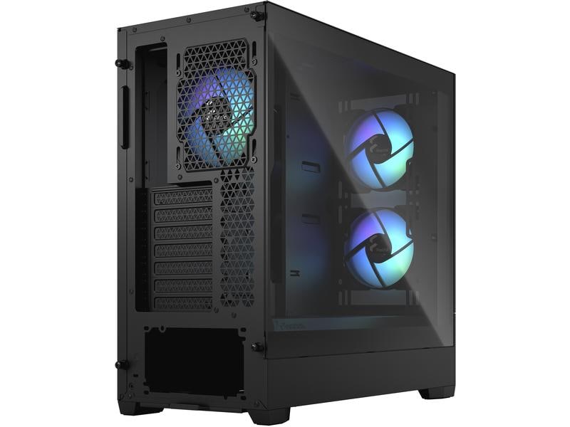 Fractal Design PC-Gehäuse Pop Air RGB TG Schwarz Stylischer Gaming-Mid-Tower mit Sichtfenster und RGB-Lüfter