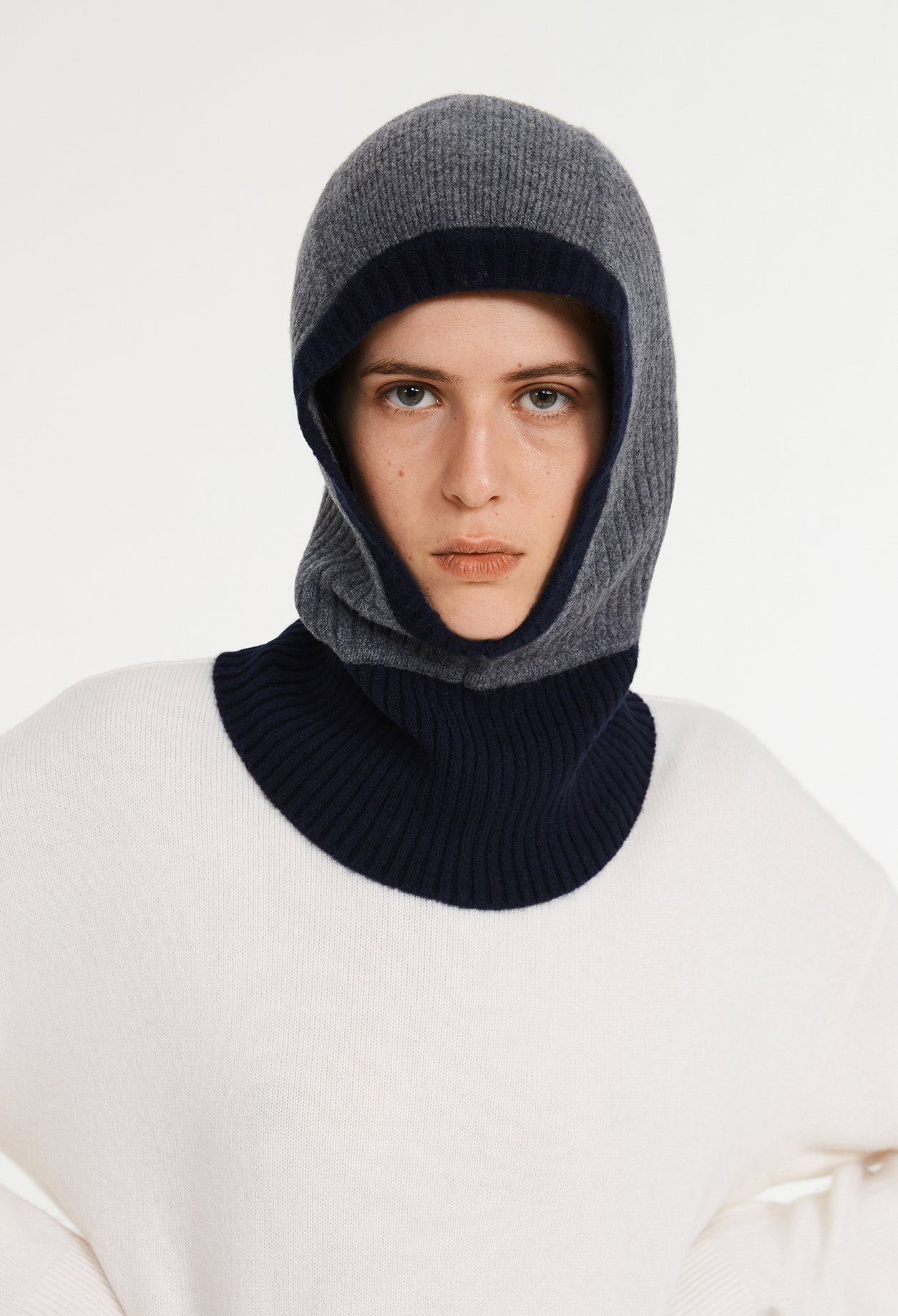 Cagoule maille bicolore