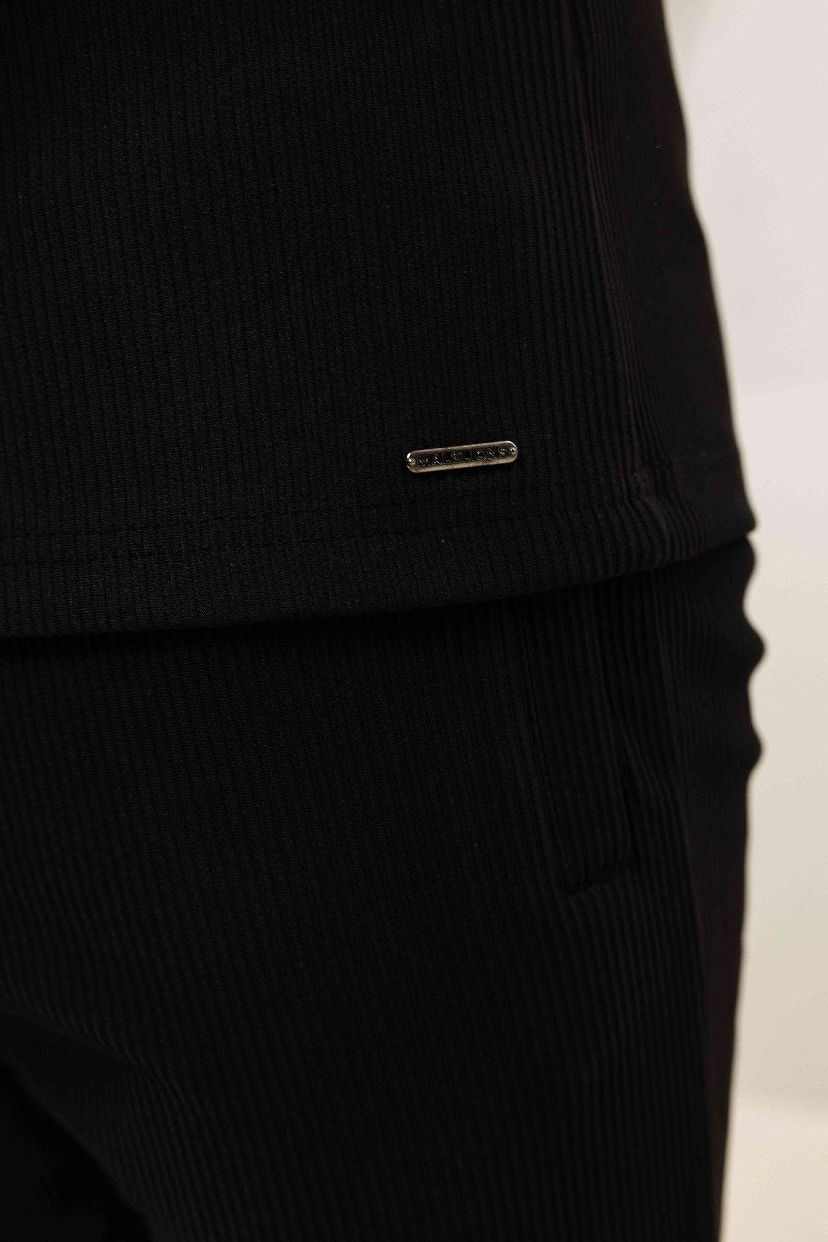 Malelions Ribbed Camp Collar Zomerset Heren Zwart