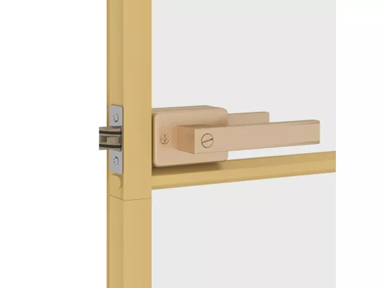 Porte intérieure mince doré 93x201,5 cm verre trempé aluminium