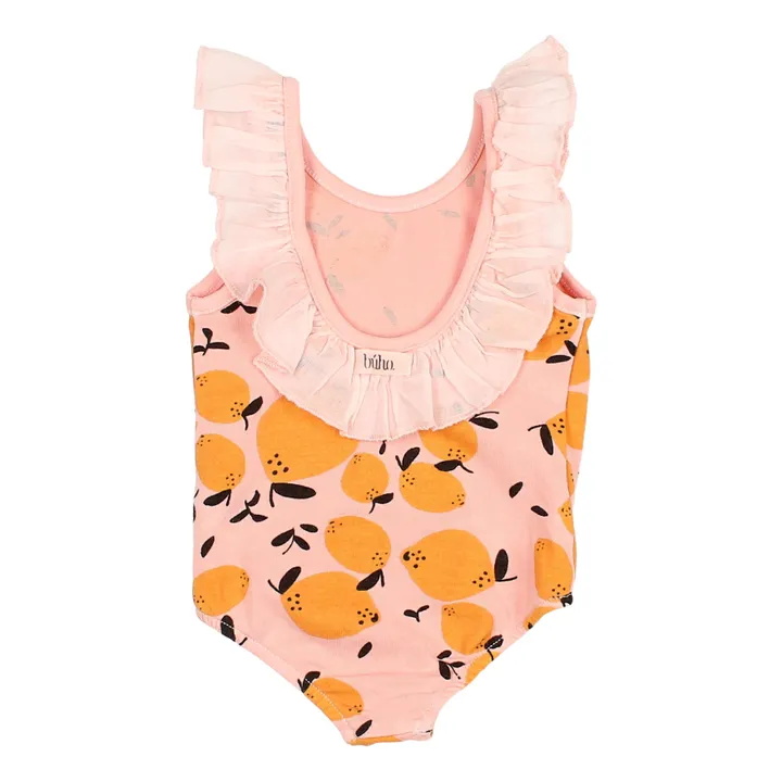 Búho Maillot de Bain 1 Pièce Coton Bio Citrons Bébé | Corail