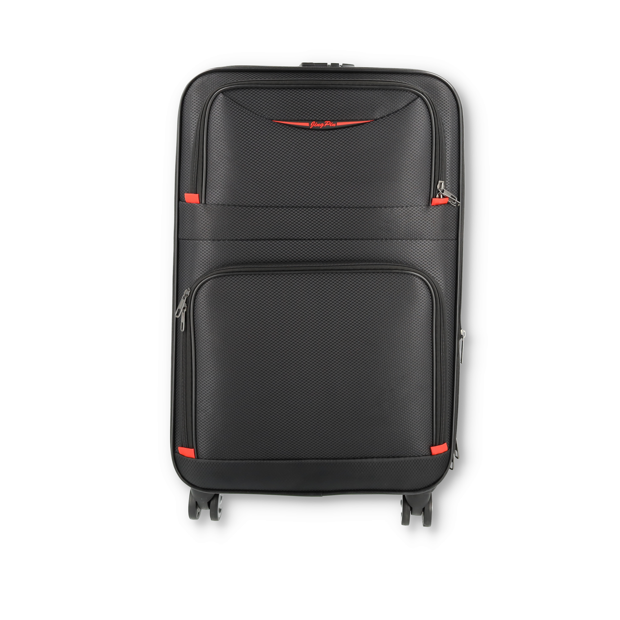 (2-tlg. Set) 39.6L / 24 L Reisekoffer Trolley Gepäckset mit Reissverschluss Zahlenschloss - Schwarz