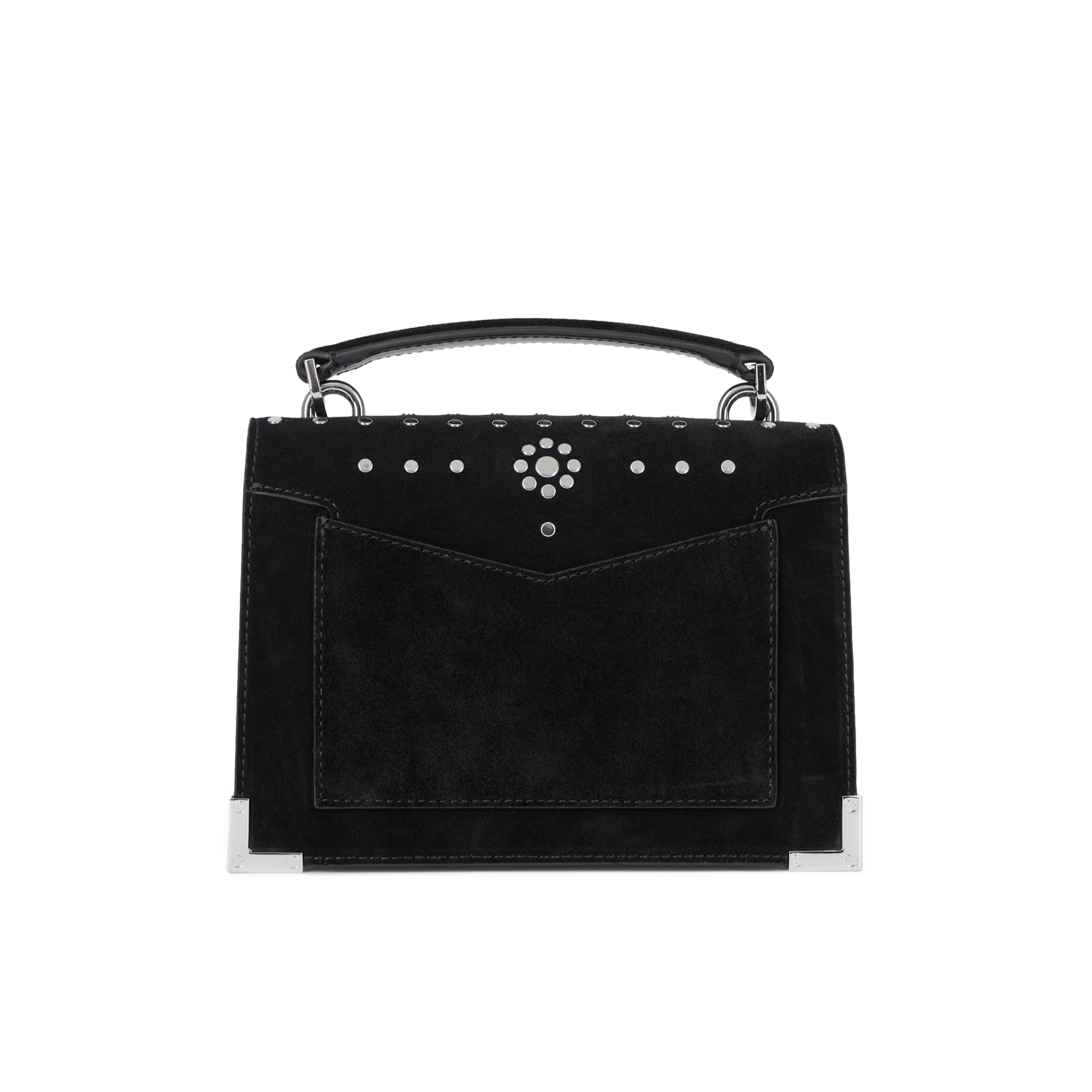 Sac bandoulière à clous en cuir | Noir