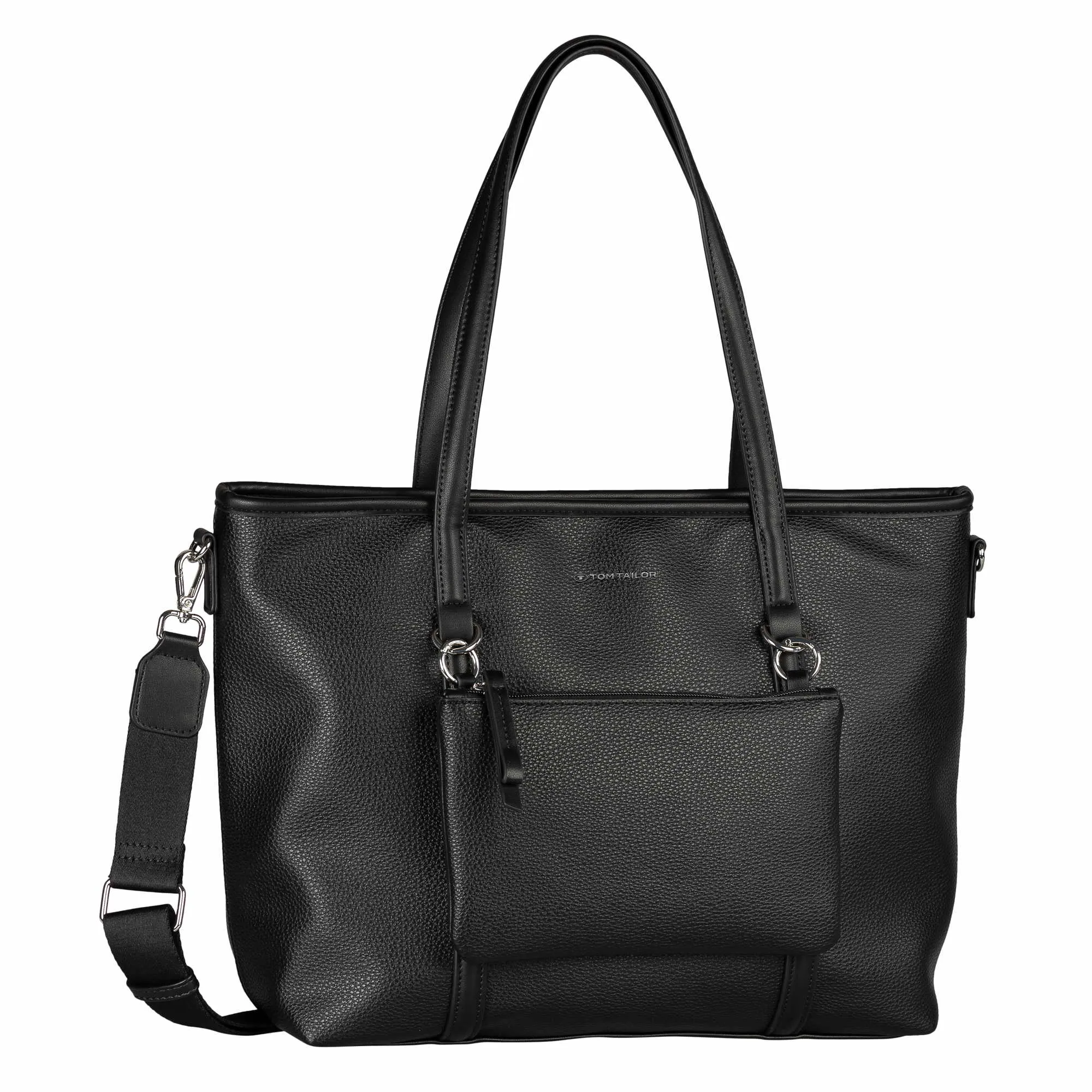 TOM TAILOR Shopper Schwarz Lederimitat
