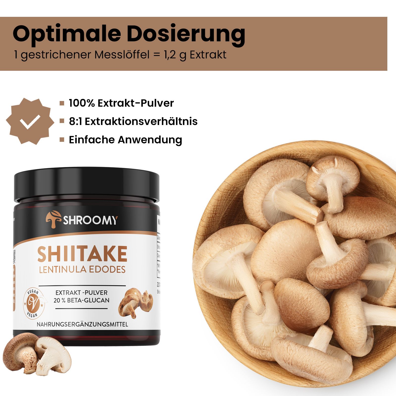 SHROOMY Shiitake Extrakt Pulver