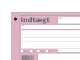 Indtægtsbilag Mayland, 147 x 105 mm, 2 huller, rosa 100 ark