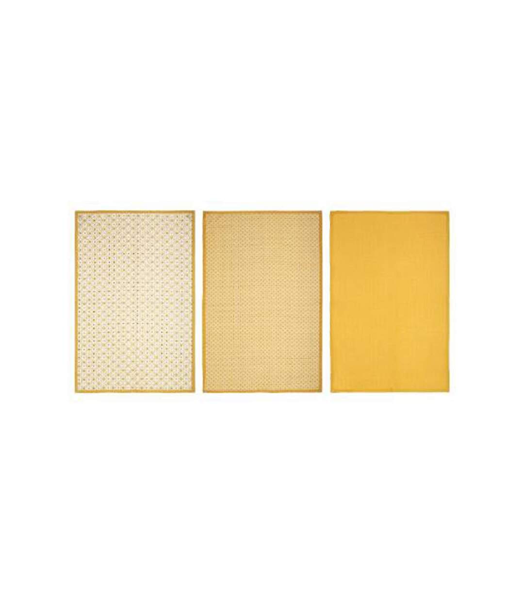 Lot de 3 Torchons Imprimé 45x70cm Ocre