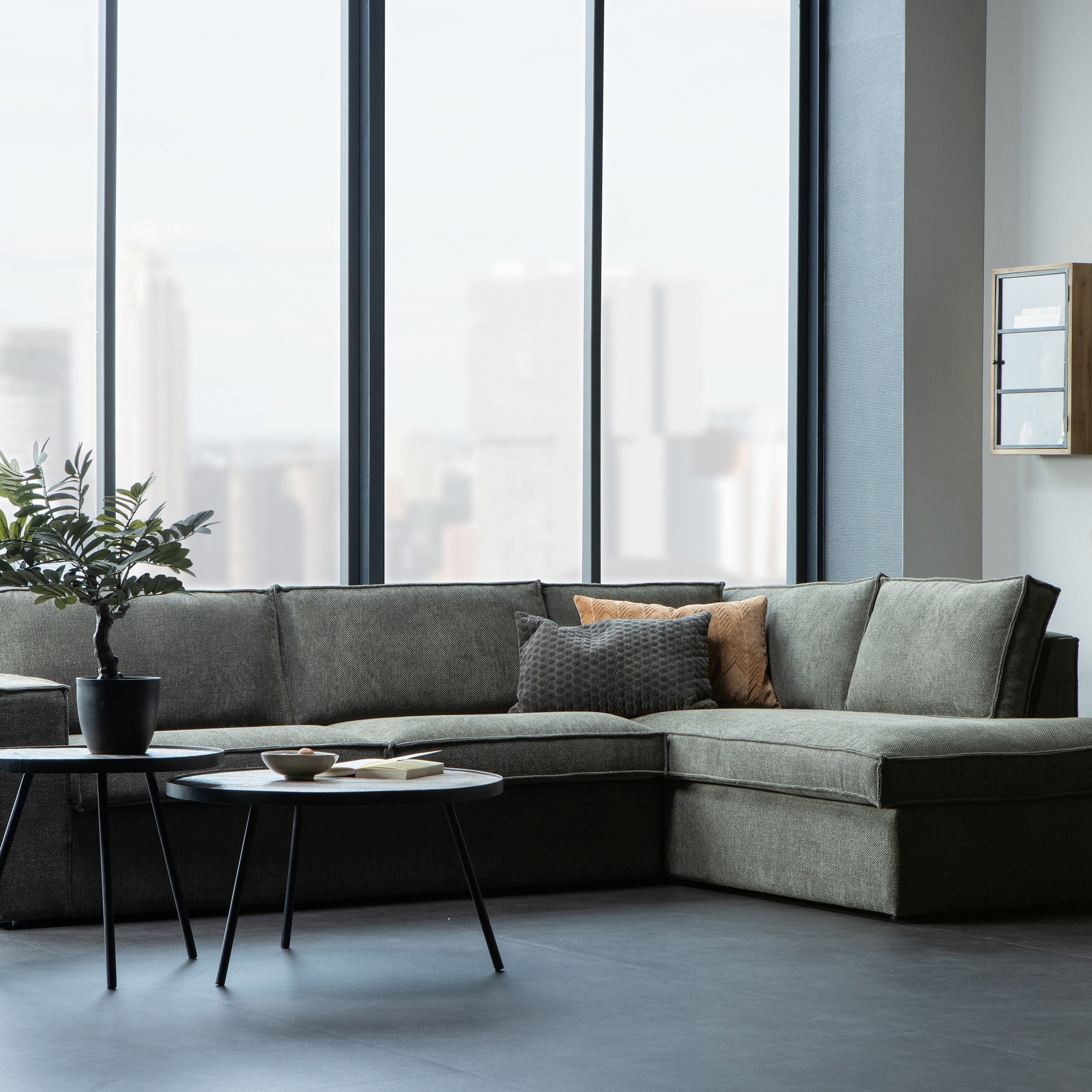 Woood Freddie Chaise Longue Rechts - Warm Groen