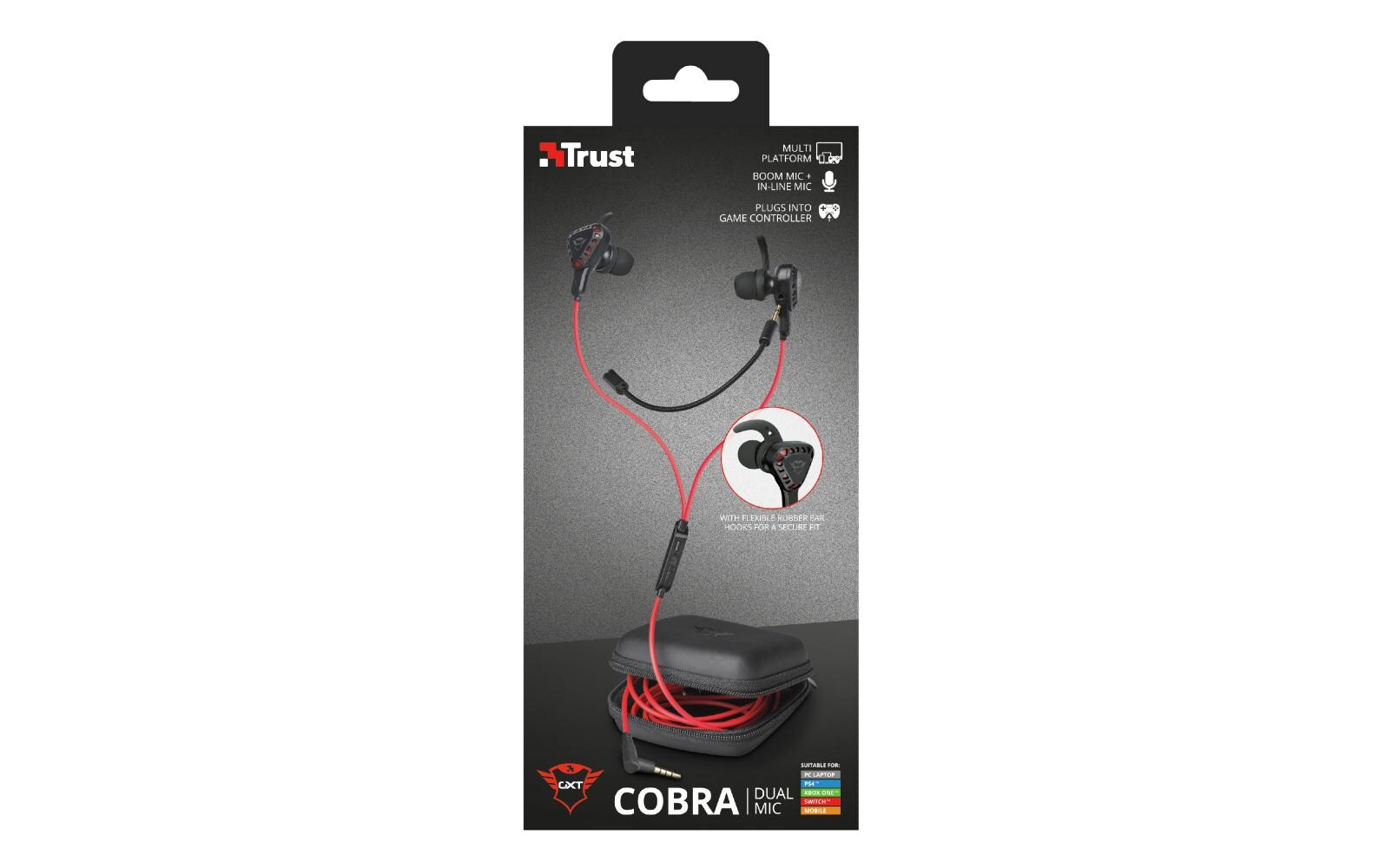 Headset GXT 408 Cobra Rot/SchwarzGaming-Ohrhörer für alle Plattformen