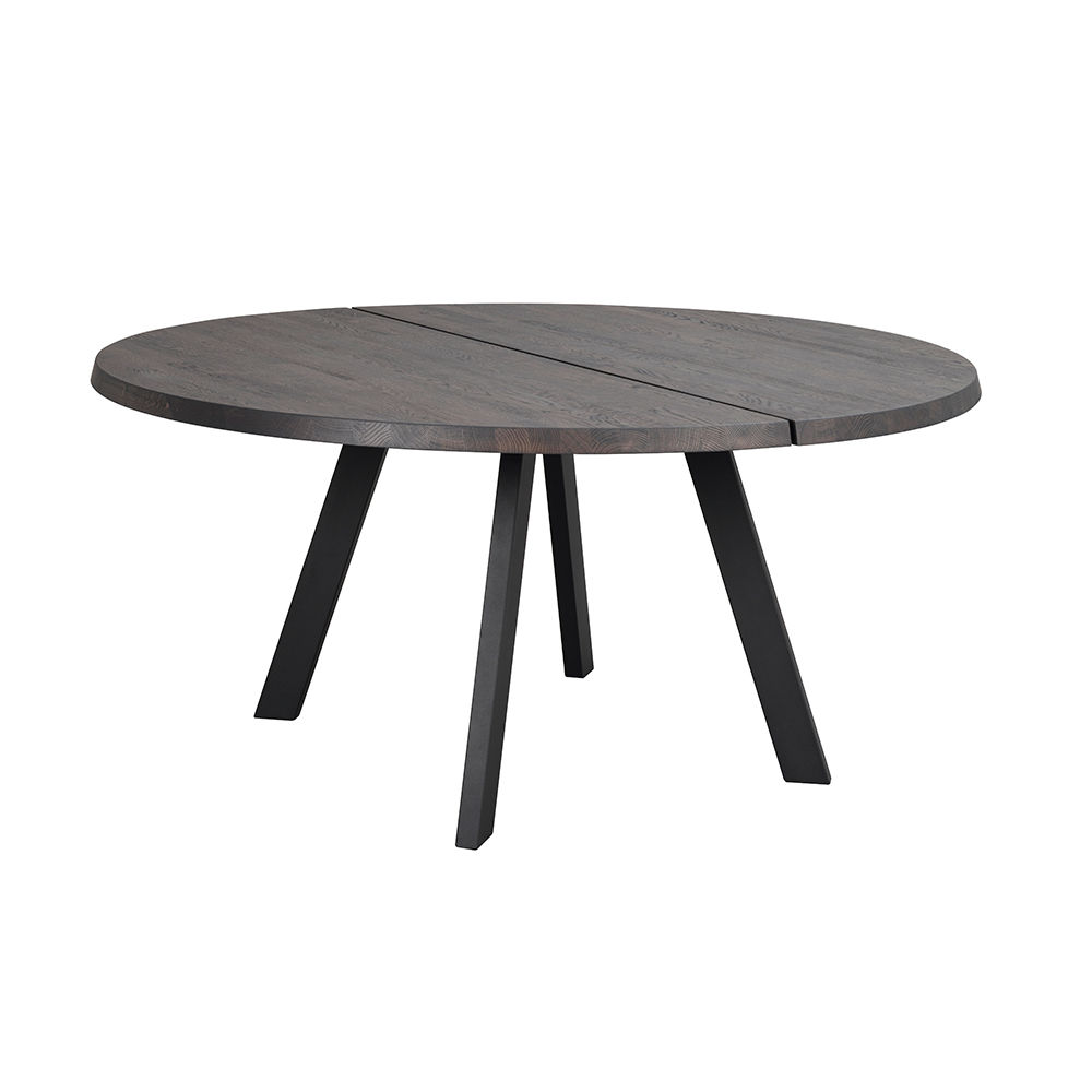 Eettafel Fred rond zwart Donkerbruin