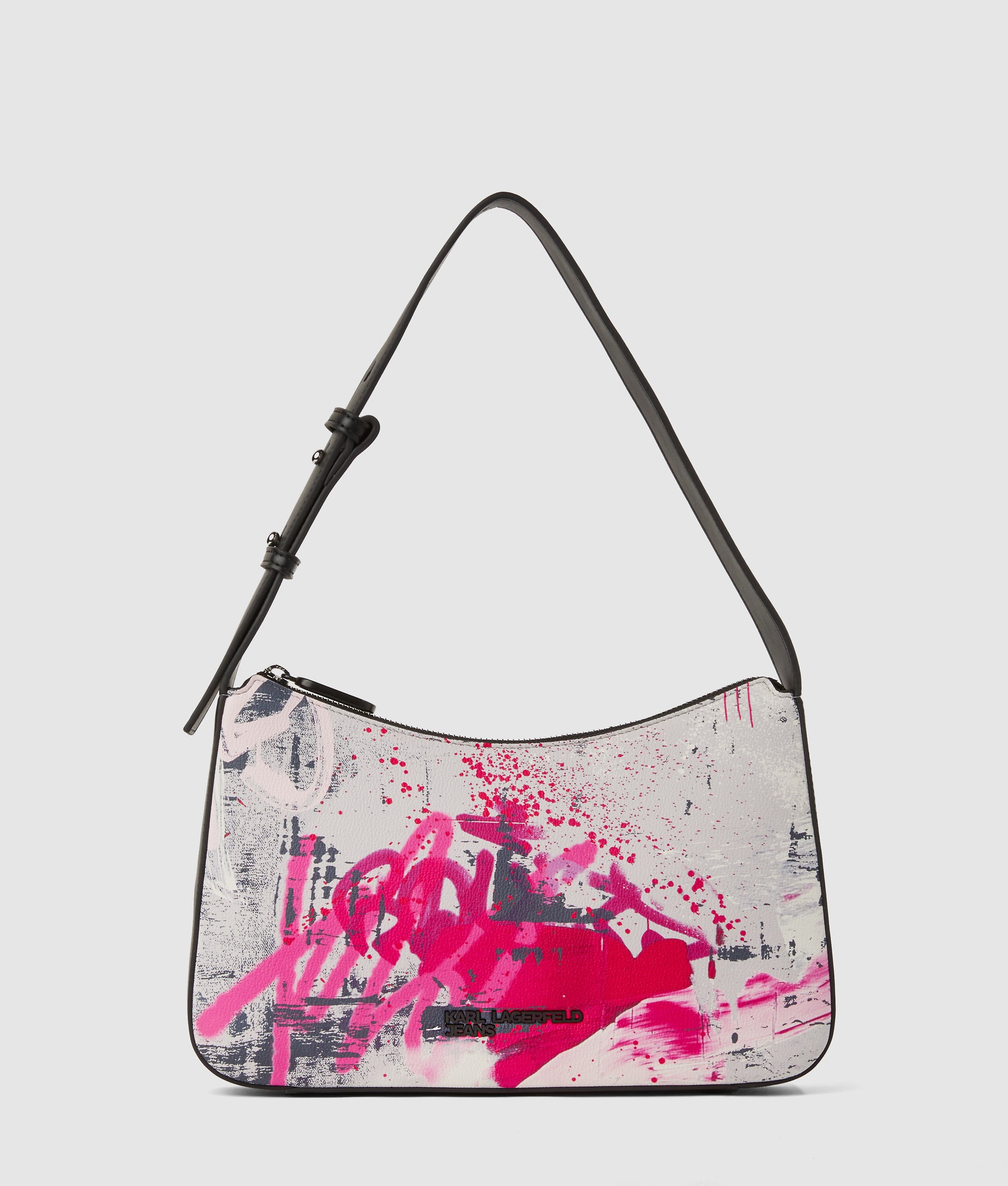 Schoudertas met graffitiprint