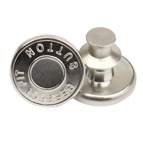 INF Avtakbare jeansknapper 10-pakning Sølv  Perfect Fit Button